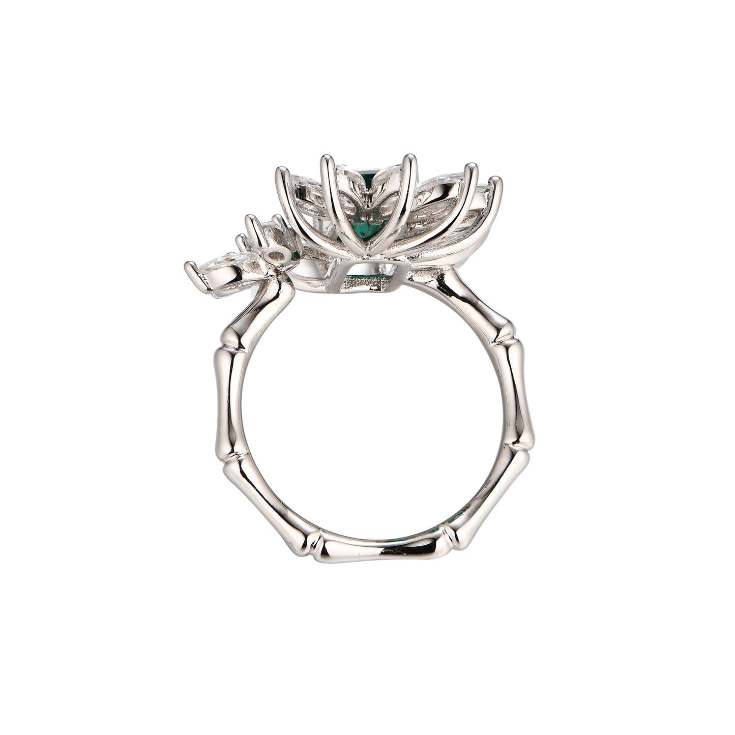 Lab Grown Emerald: 1.2 Carat Emerald Ring | S925 Plated White Gold