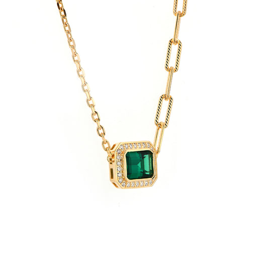 Lab Grown Emerald: 1.8 Carat Emerald Ring | S925 Plated Yellow Gold