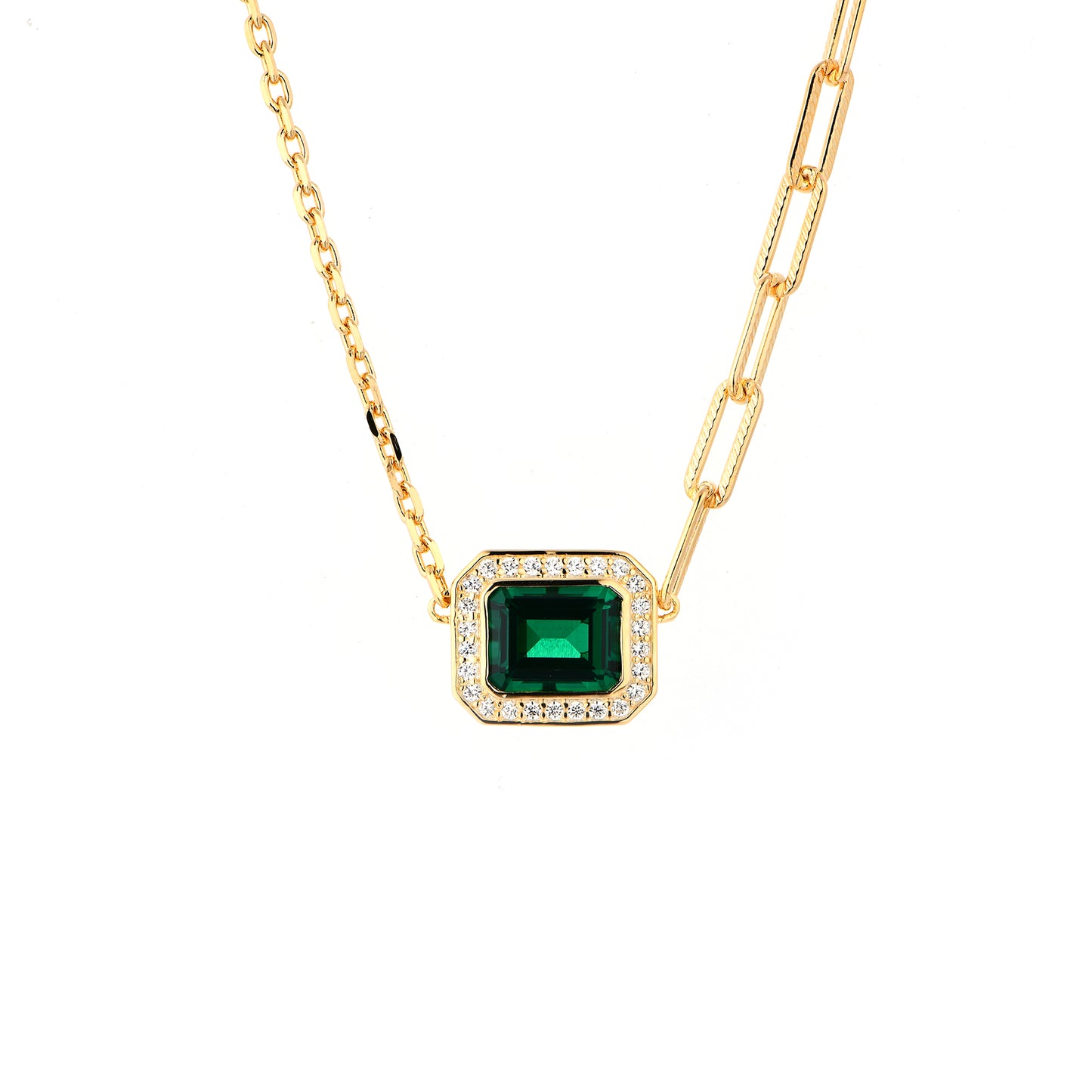 Lab Grown Emerald: 1.8 Carat Emerald Ring | S925 Plated Yellow Gold