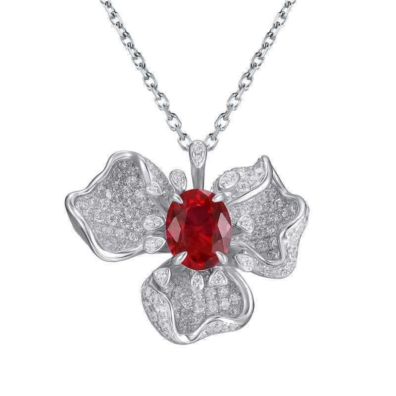 Lab Grown Sapphire: 3.05 Carat Sapphire Necklace