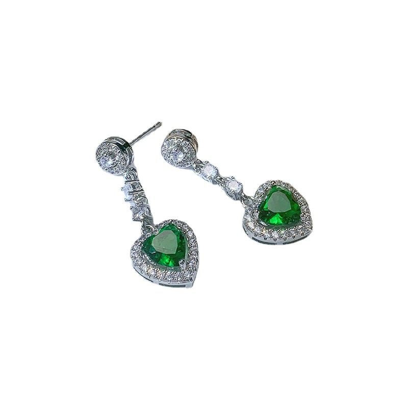 Lab Grown Emerald: 1.38 Carat Emerald Earring | S925 Plated White Gold