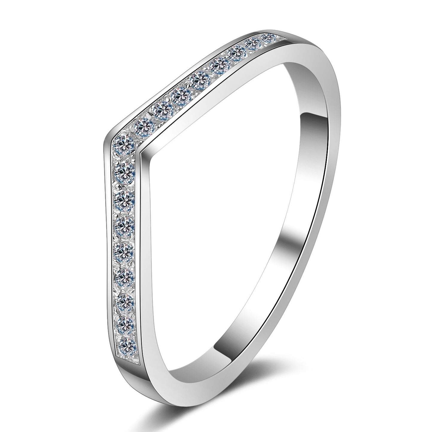 Moissanite V Stacking Ring