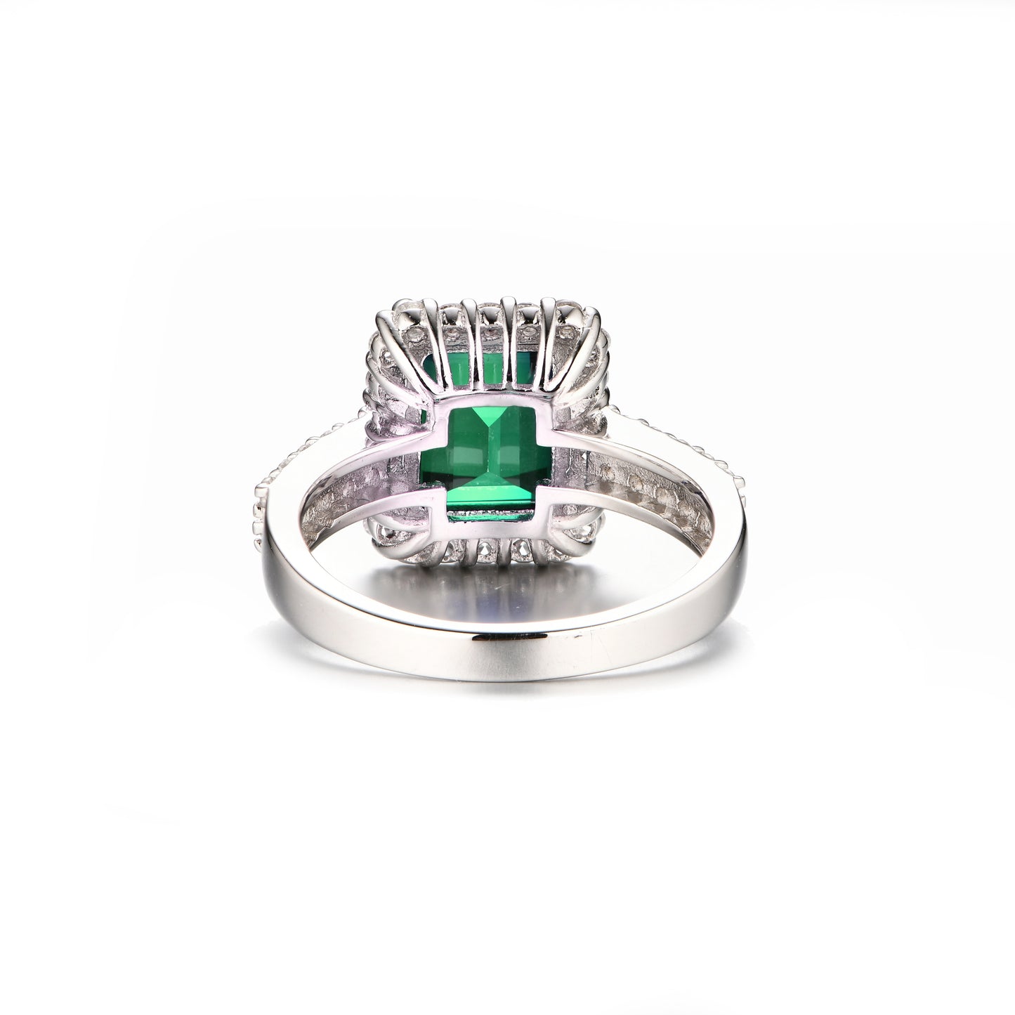Lab Grown Emerald: 2.6 Carat Emerald Ring | S925 Plated White Gold