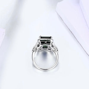 Lab Grown Emerald: 7.0 Carat Emerald Ring | S925 Plated White Gold