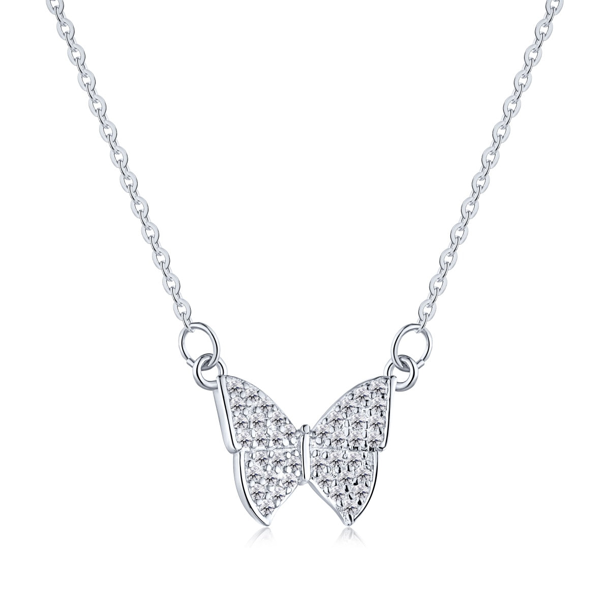 Cubic Zirconia Necklace 5A | 925 Sterling Silver | Butterfly