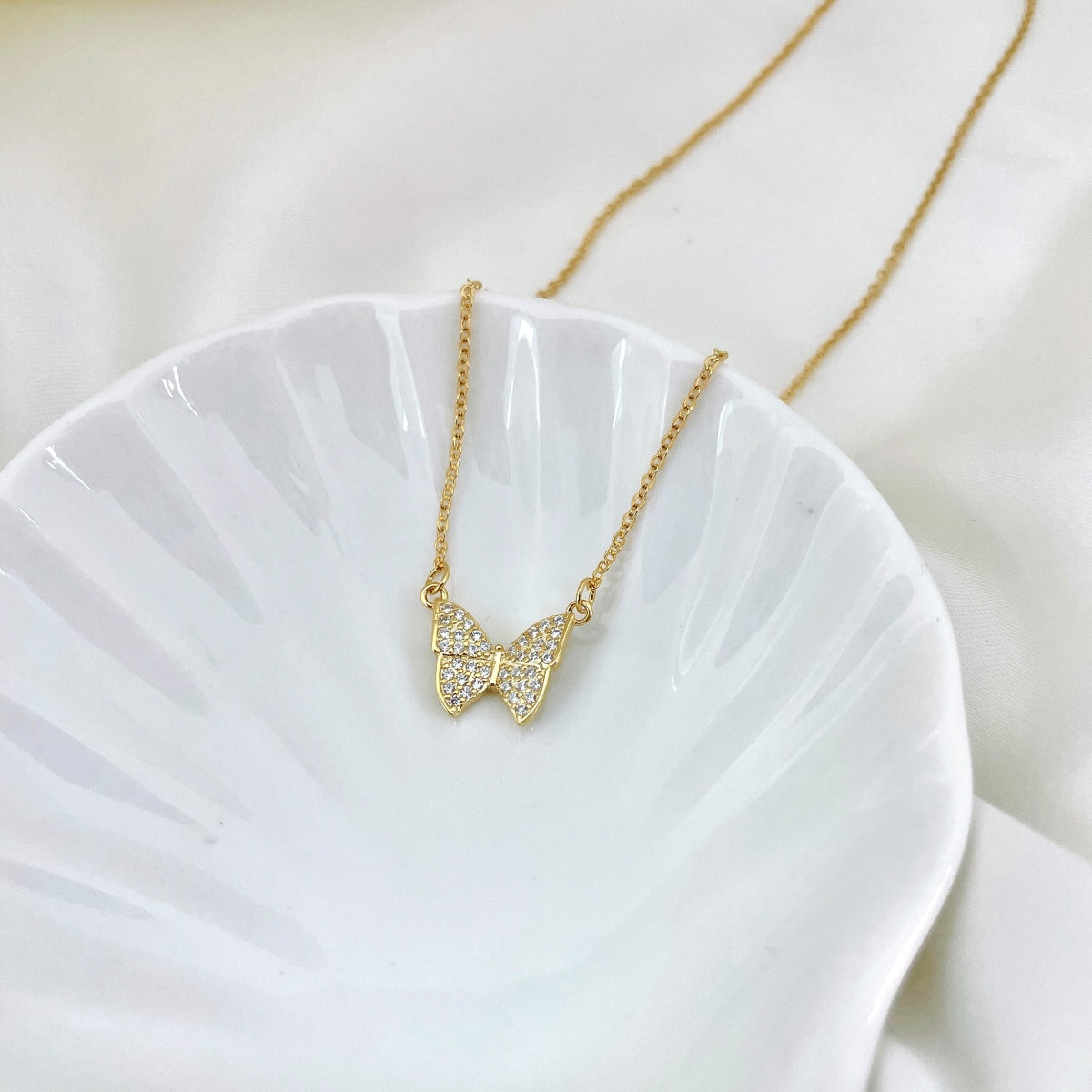 Cubic Zirconia Necklace 5A | 925 Sterling Silver | Butterfly
