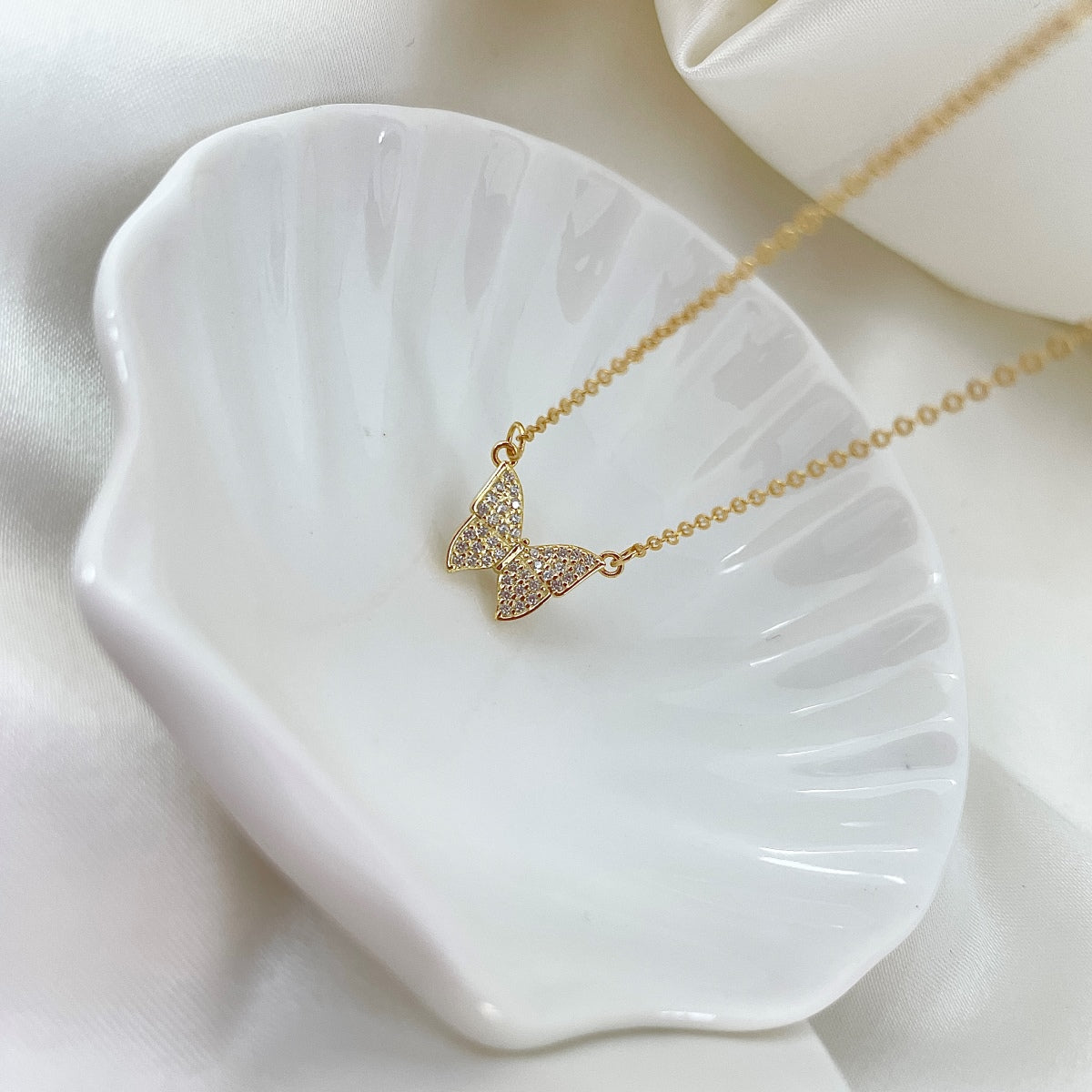 Cubic Zirconia Necklace 5A | 925 Sterling Silver | Butterfly