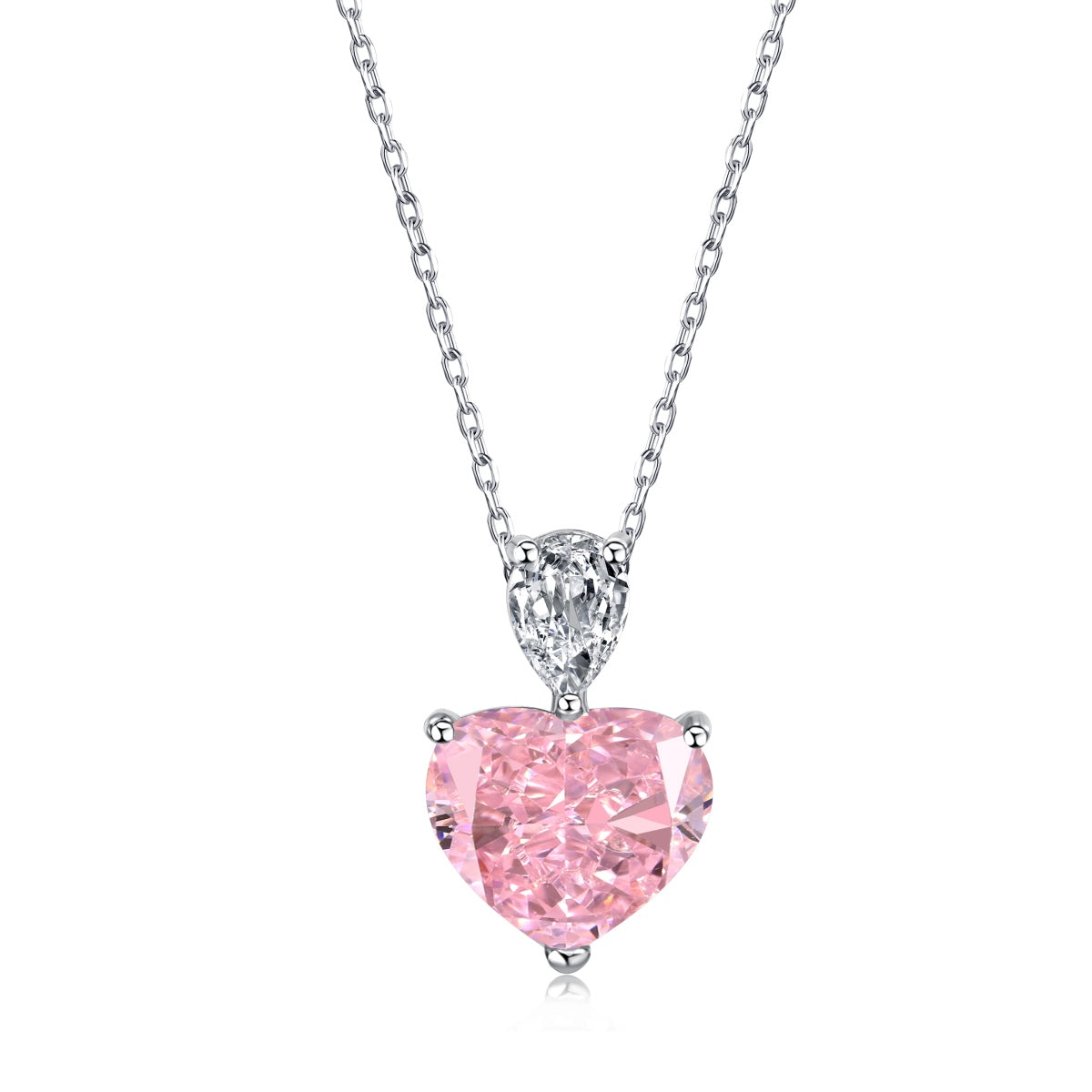 8A Zircon Necklace | 925 Sterling Silver | Wedding Heart