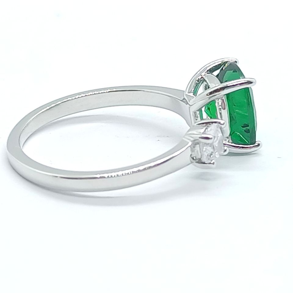 Lab Grown Emerald Simple open-cut ring(1.85ct)