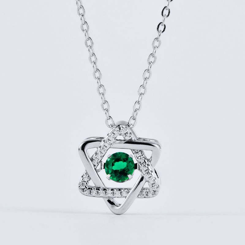 Lab Grown Emerald: 0.25 Carat Emerald Necklace | S925 Plated White/Rose Gold