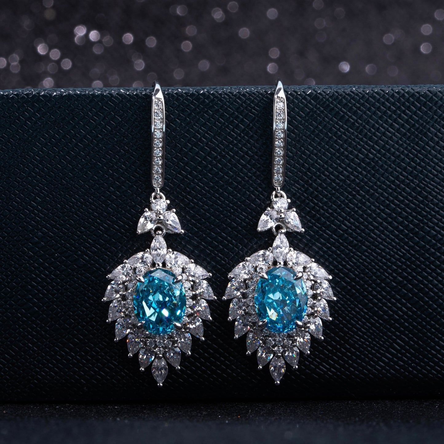 Cubic Zirconia Earring | 925 Sterling Silver | Blue