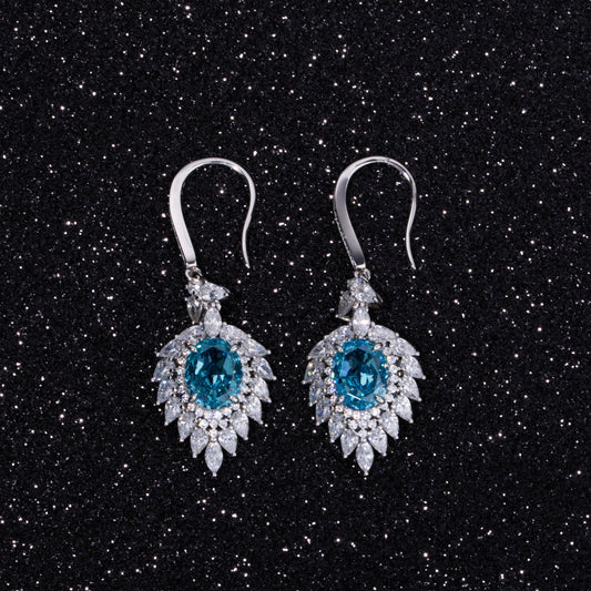Cubic Zirconia Earring | 925 Sterling Silver | Blue