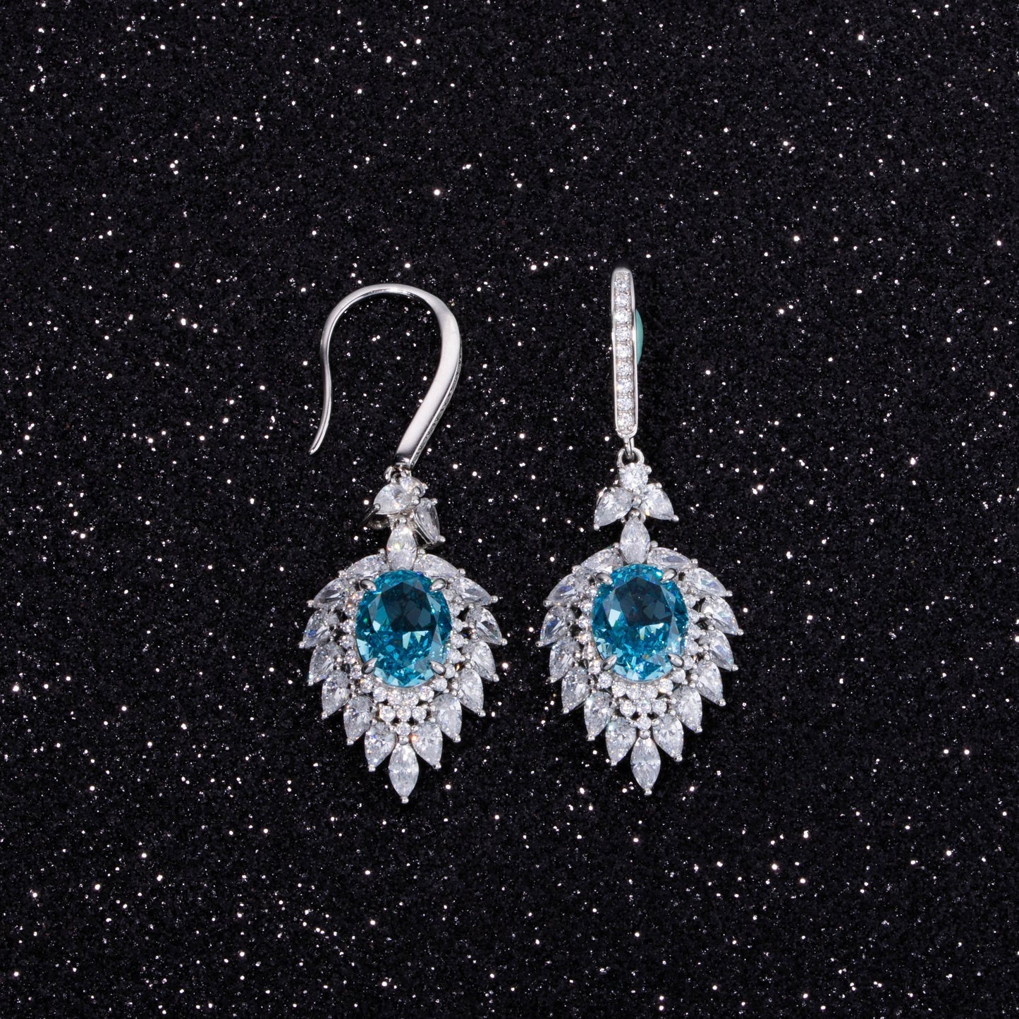 Cubic Zirconia Earring | 925 Sterling Silver | Blue