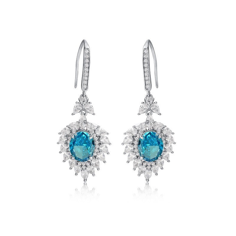 Cubic Zirconia Earring | 925 Sterling Silver | Blue