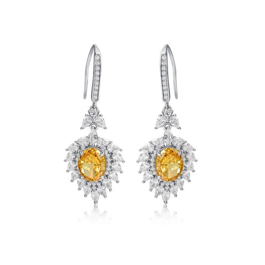 Cubic Zirconia Earring | 925 Sterling Silver | Yellow