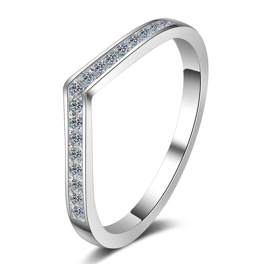Moissanite V Stacking Ring