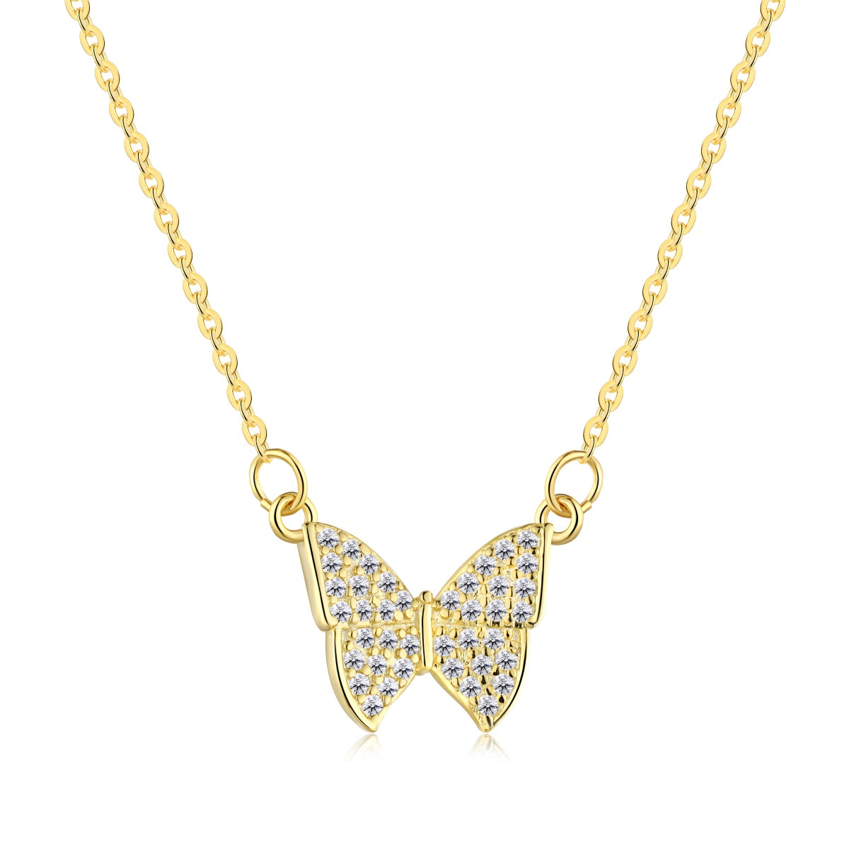 Cubic Zirconia Necklace 5A | 925 Sterling Silver | Butterfly