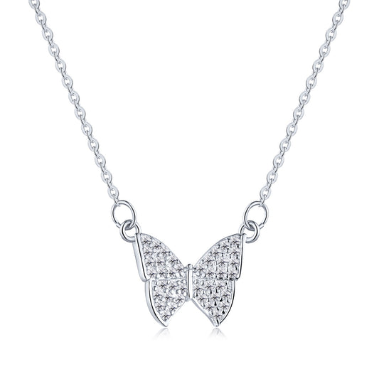 Cubic Zirconia Necklace 5A | 925 Sterling Silver | Butterfly