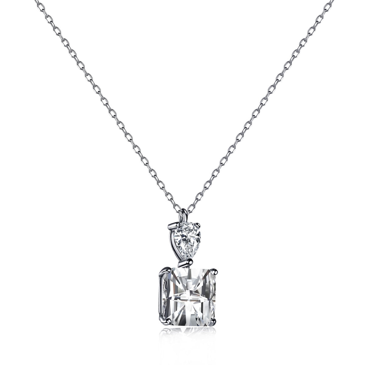 Zircon Necklace S925 Plated White Gold