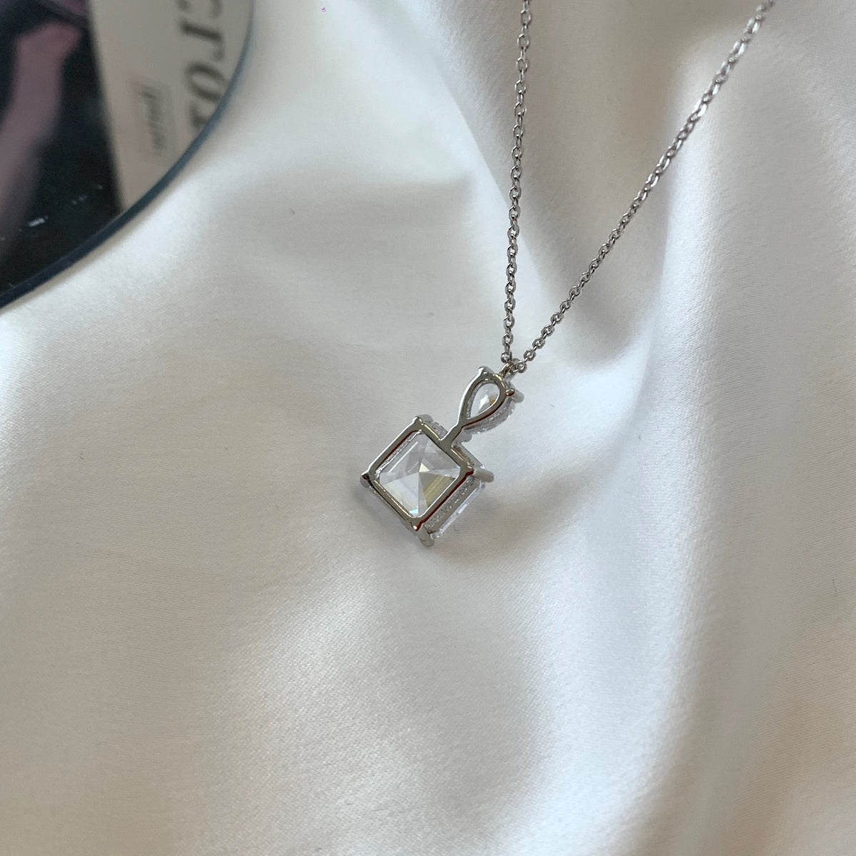 Zircon Necklace S925 Plated White Gold