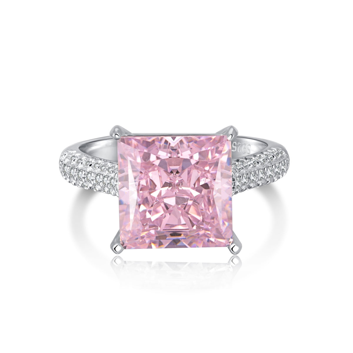 8A Zircon Ring | 925 Sterling Silver Radiant Cut 5ct