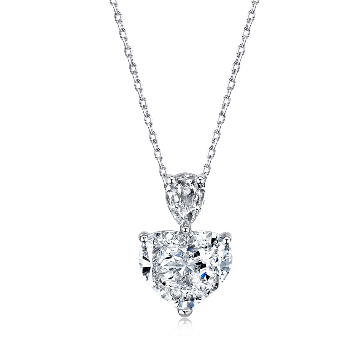 8A Zircon Necklace | 925 Sterling Silver | Wedding Heart