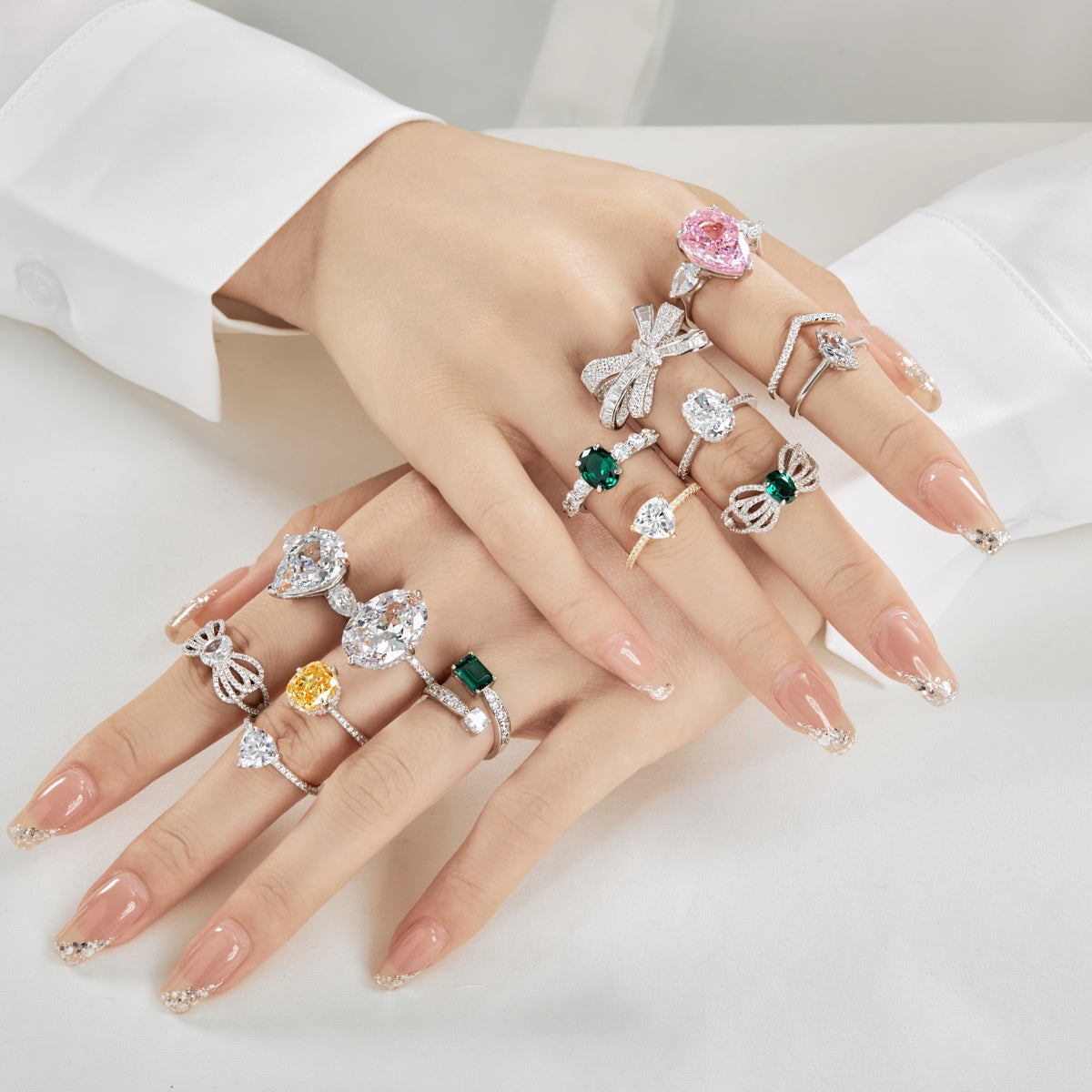 8A Zircon Ring | 925 Sterling Silver | Pink Pear | 6ct