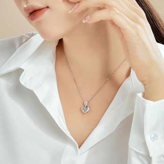8A Zircon Necklace | 925 Sterling Silver | Wedding Heart