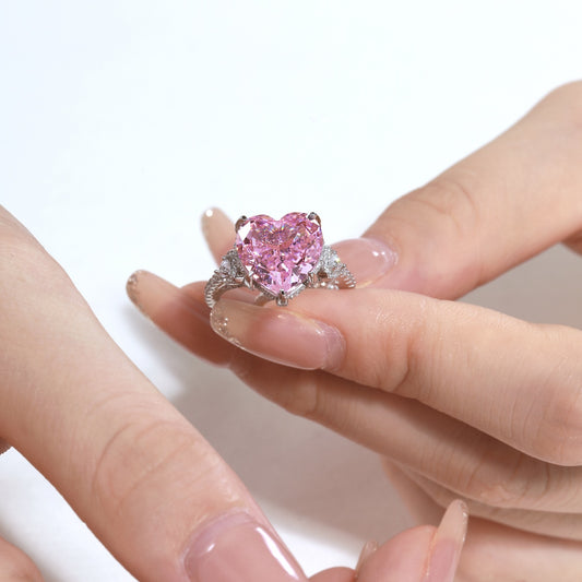 8A Zircon Ring | 925 Sterling Silver |「LOVE YOU」| 6ct
