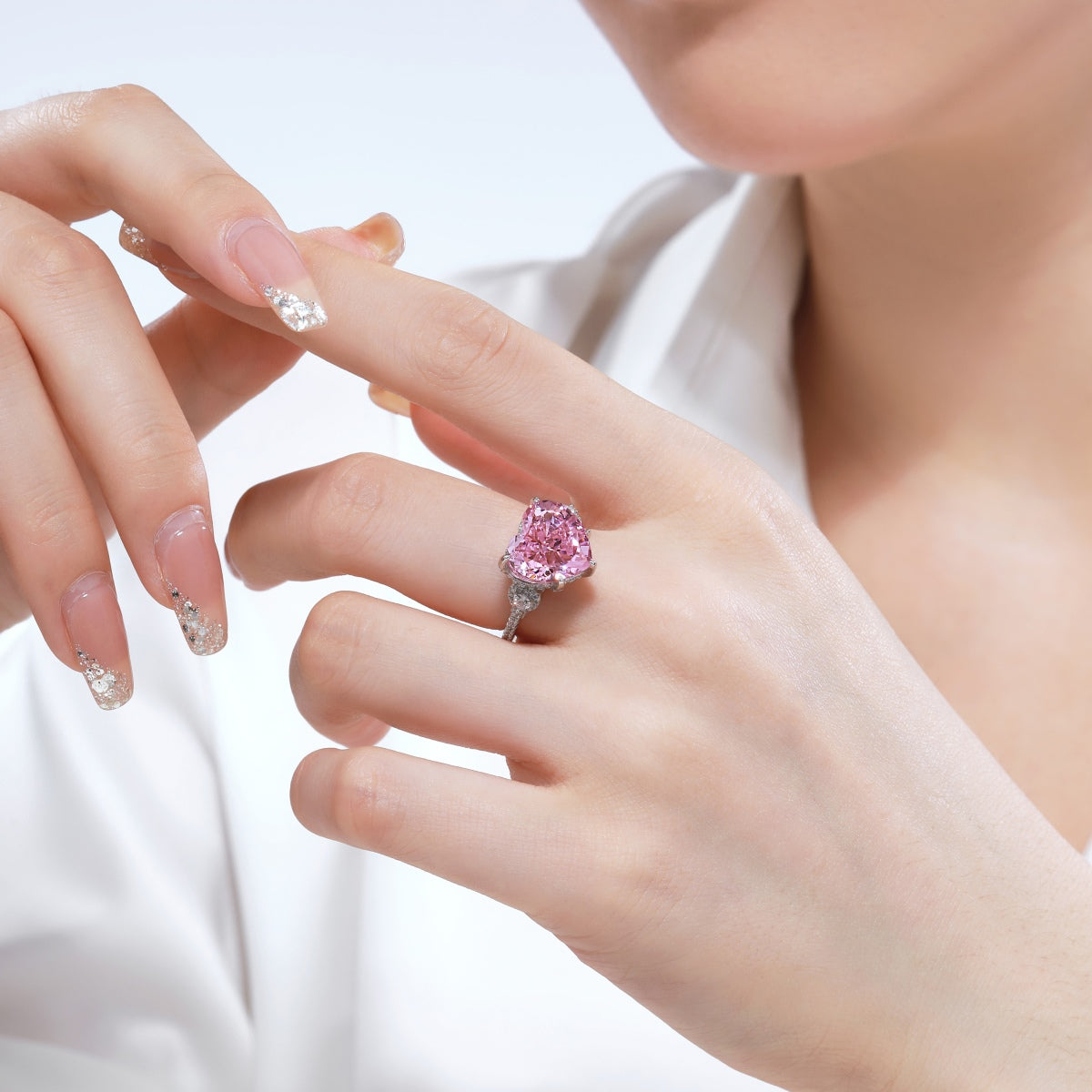 8A Zircon Ring | 925 Sterling Silver |「LOVE YOU」| 6ct