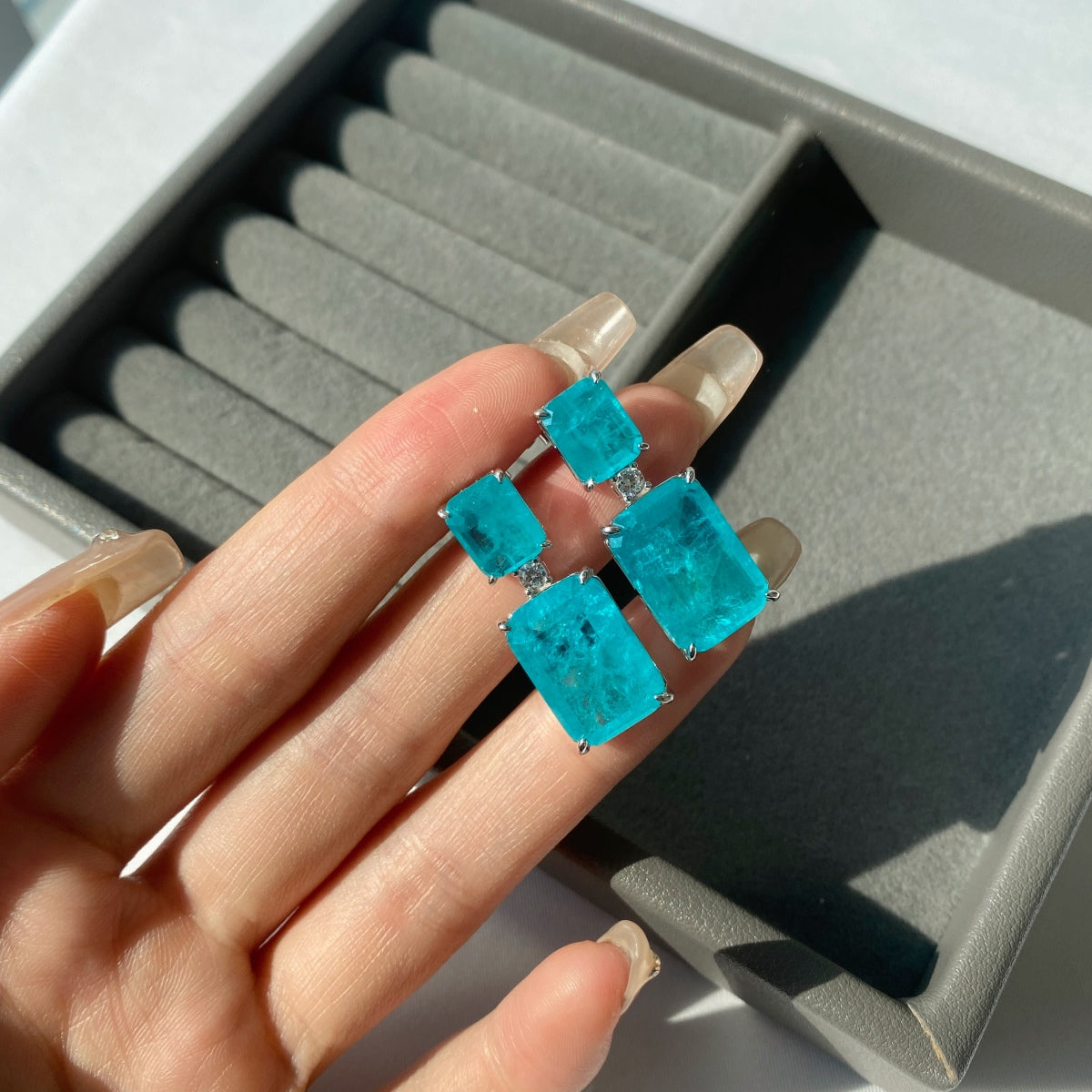 Paraiba Color Earring s925