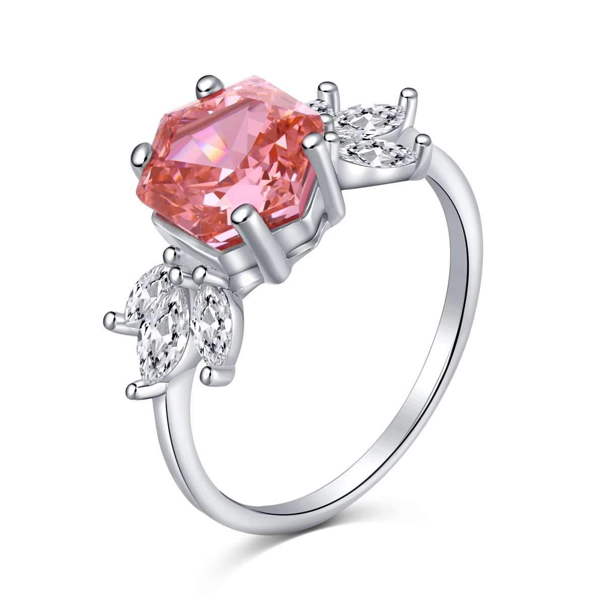 925 Sterling Silver | 8A Cubic Zirconia Ring Pink