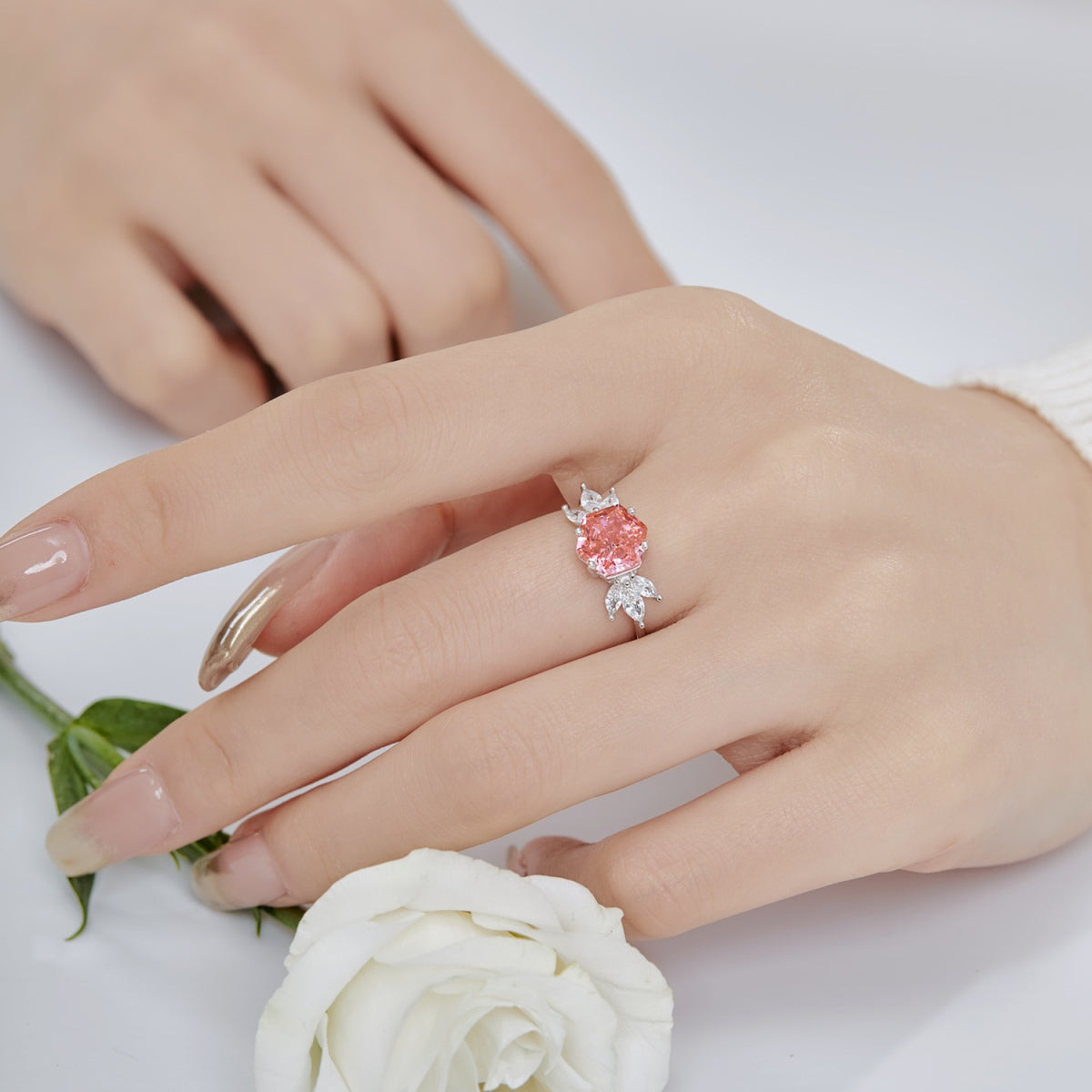 925 Sterling Silver | 8A Cubic Zirconia Ring Pink
