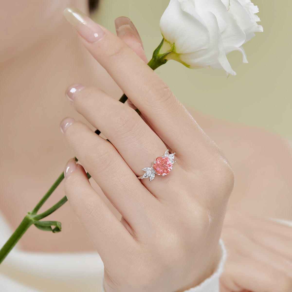 925 Sterling Silver | 8A Cubic Zirconia Ring Pink